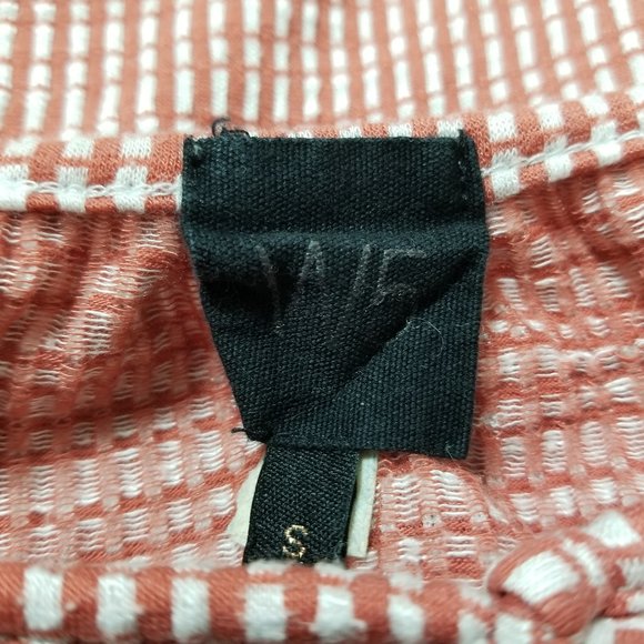 W5 top Small Peasant Ruffle striped raglan relaxed keyhole textured knit Anthro - Picture 9 of 13